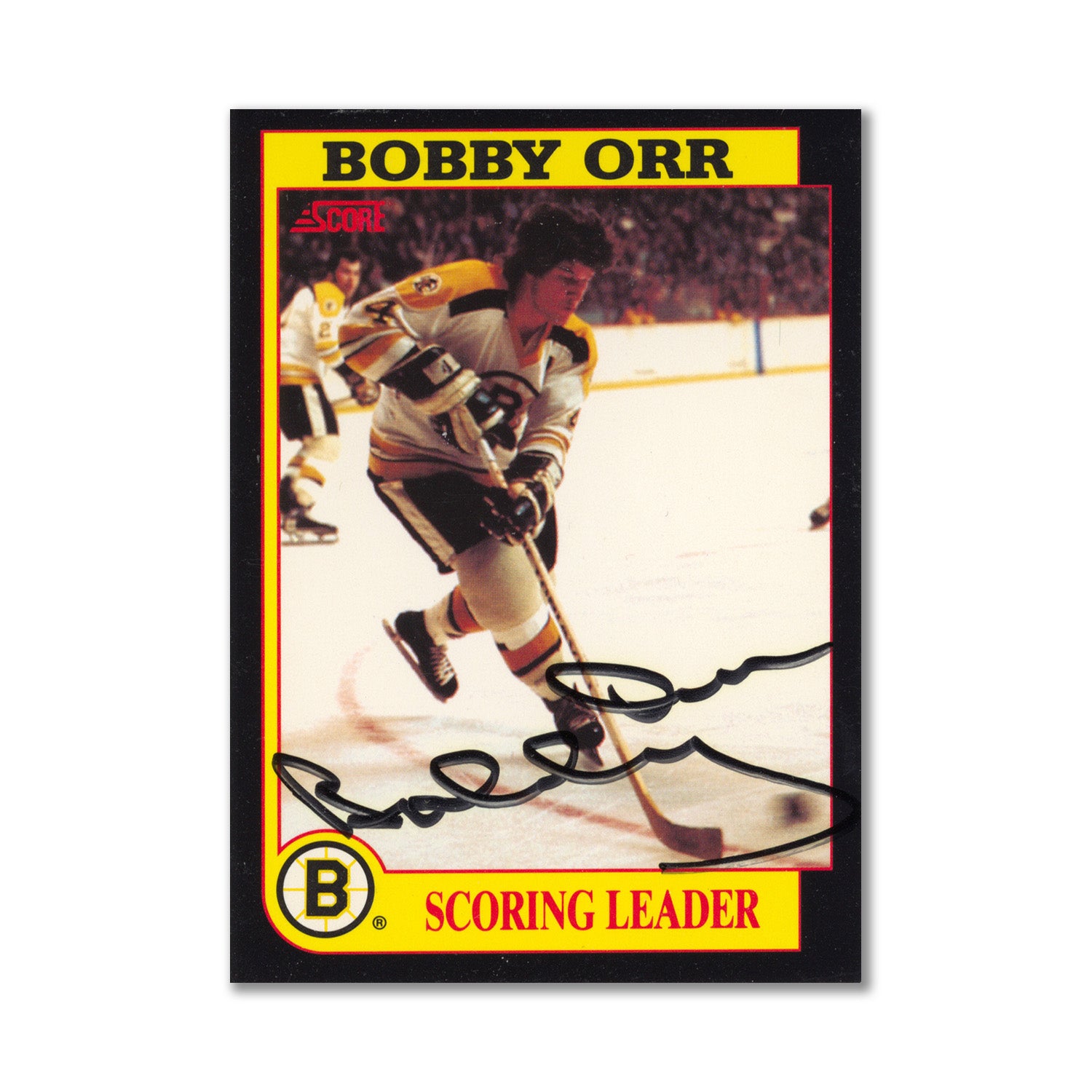 Autographed 1991-92 Score #4 Bobby Orr Scoring Leader Insert Card