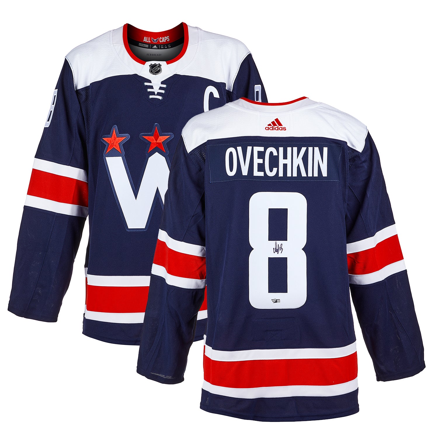Alex Ovechkin Signed Washington Capitals Alt Navy Adidas Jersey