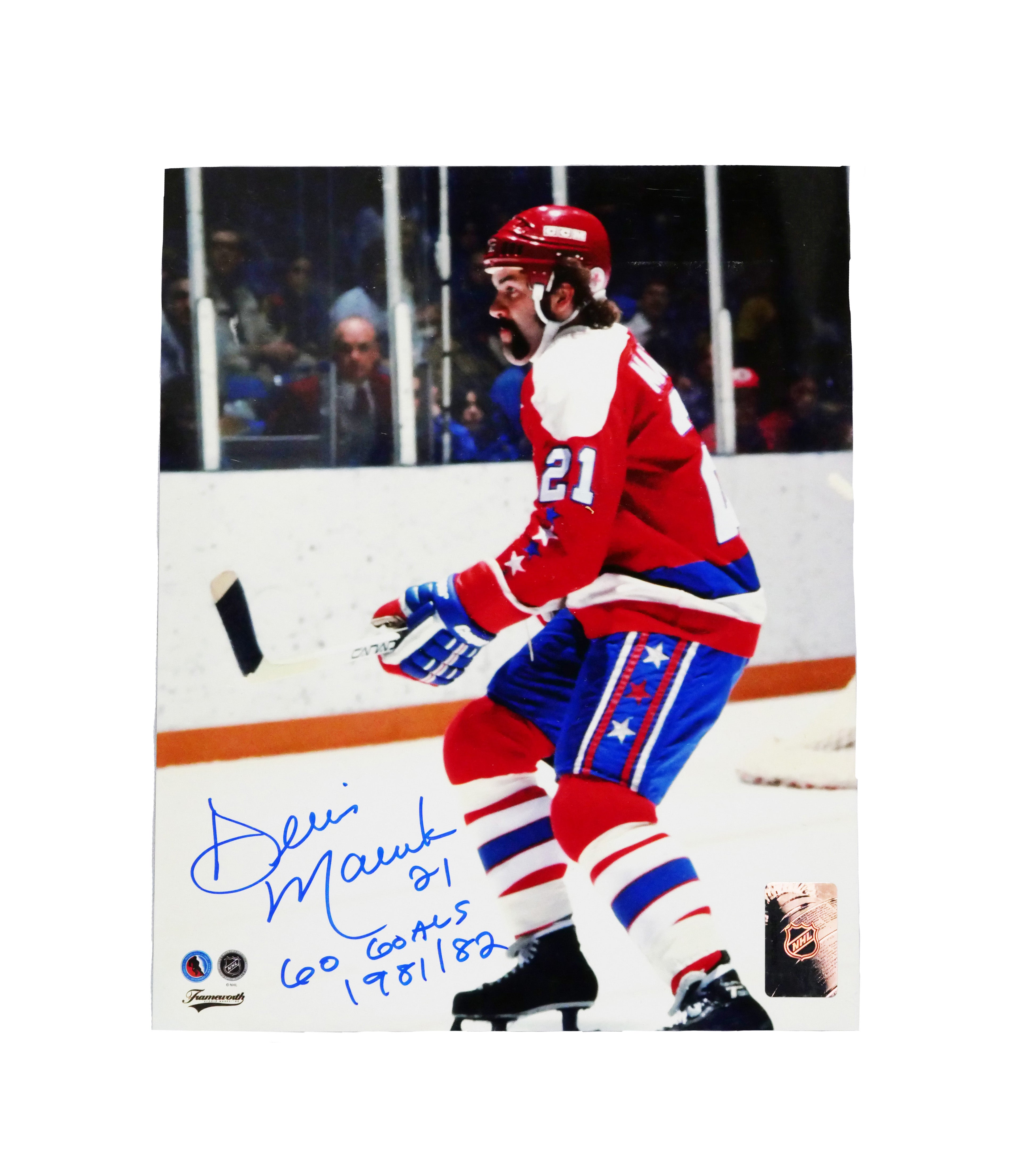 Dennis Maruk Signed 8x10 Washington Capitals Skating Photo