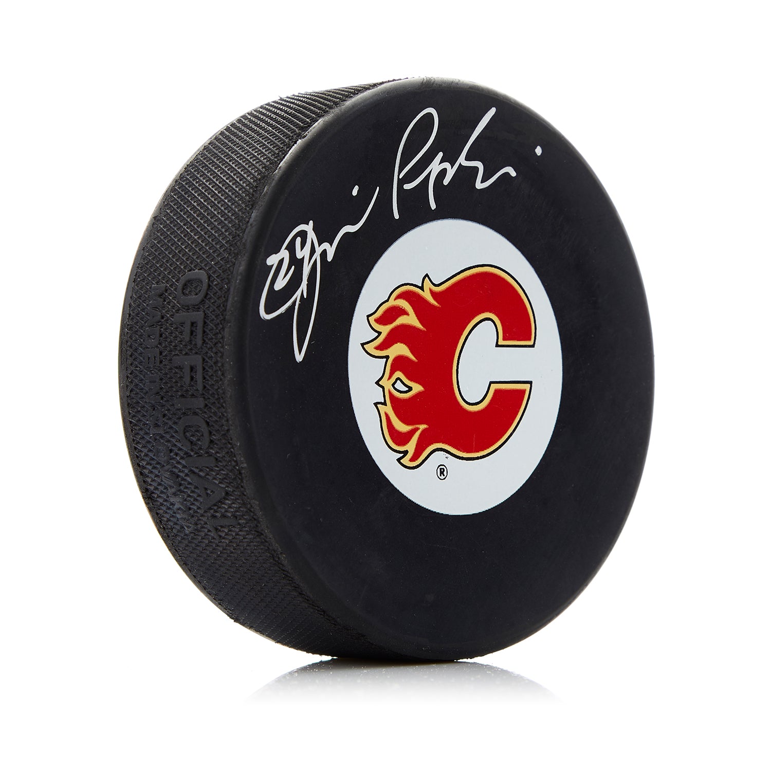 Jim Peplinski Autographed Calgary Flames Hockey Puck