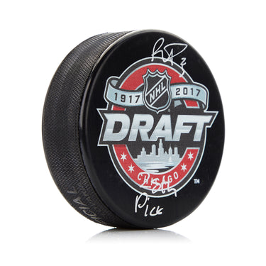 Ryan Poehling Signed 2017 NHL Draft Puck with 25th Pick Note