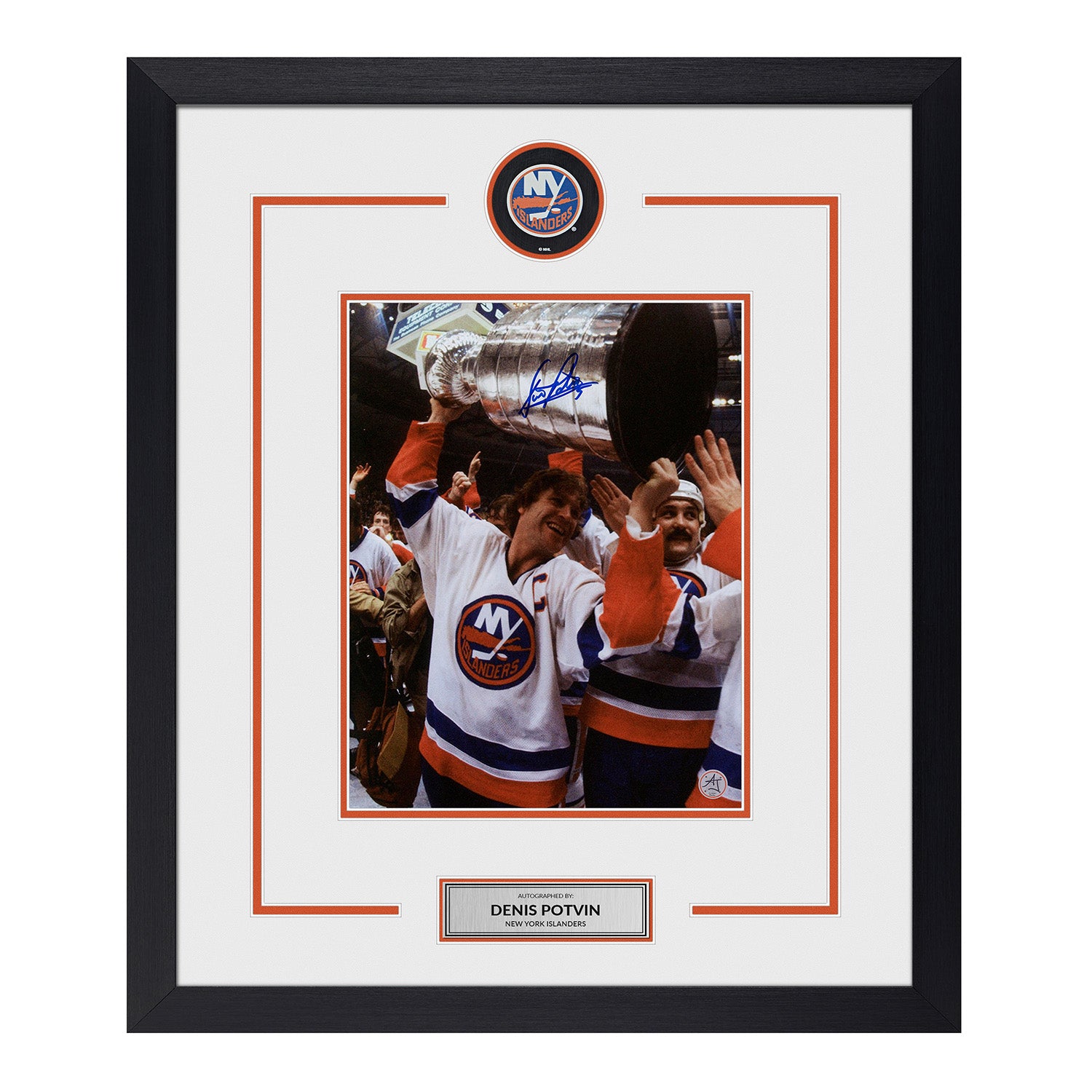 Denis Potvin Signed New York Islanders Puck Display 23x27 Frame
