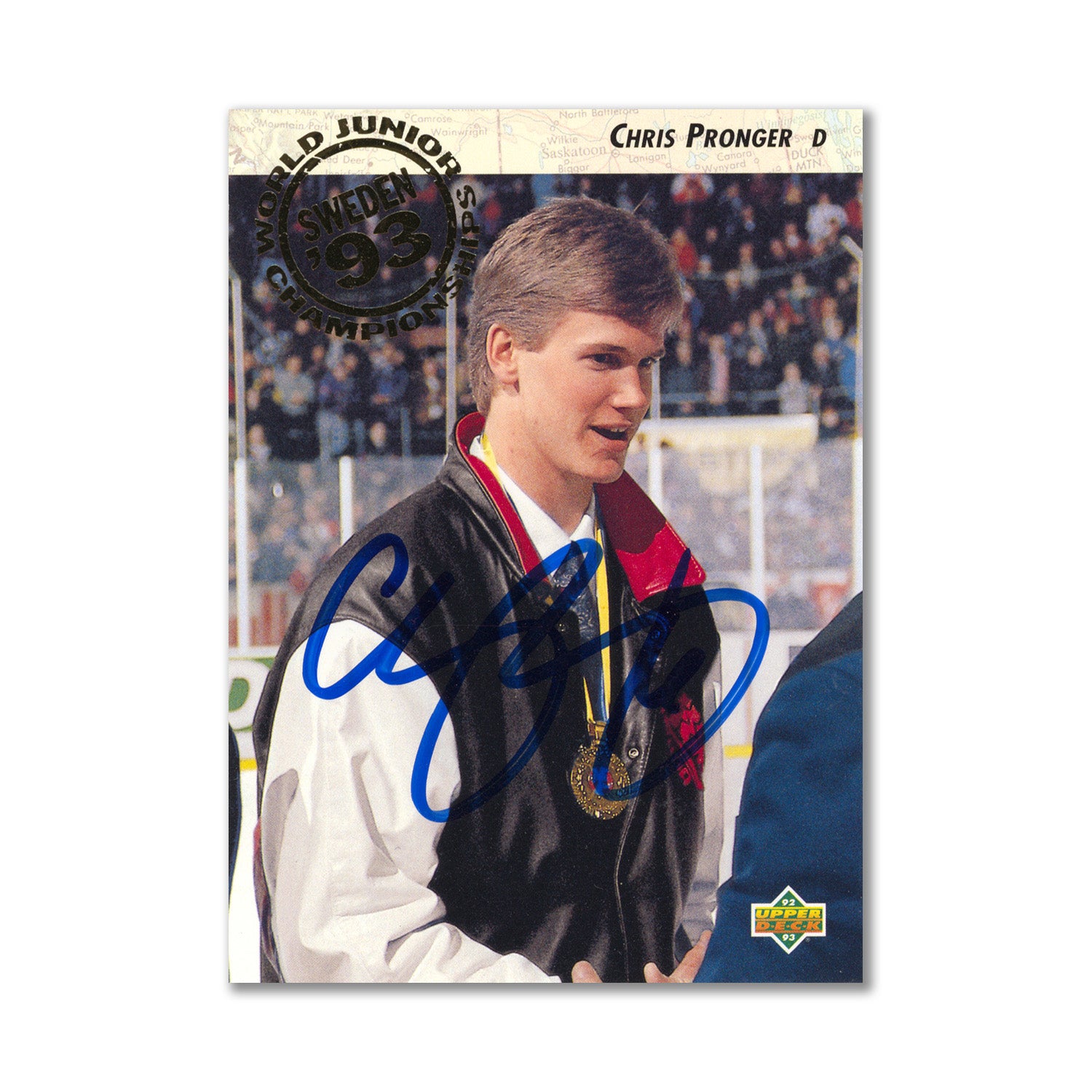 Autographed 1992-93 Upper Deck #591 Chris Pronger Rookie Card