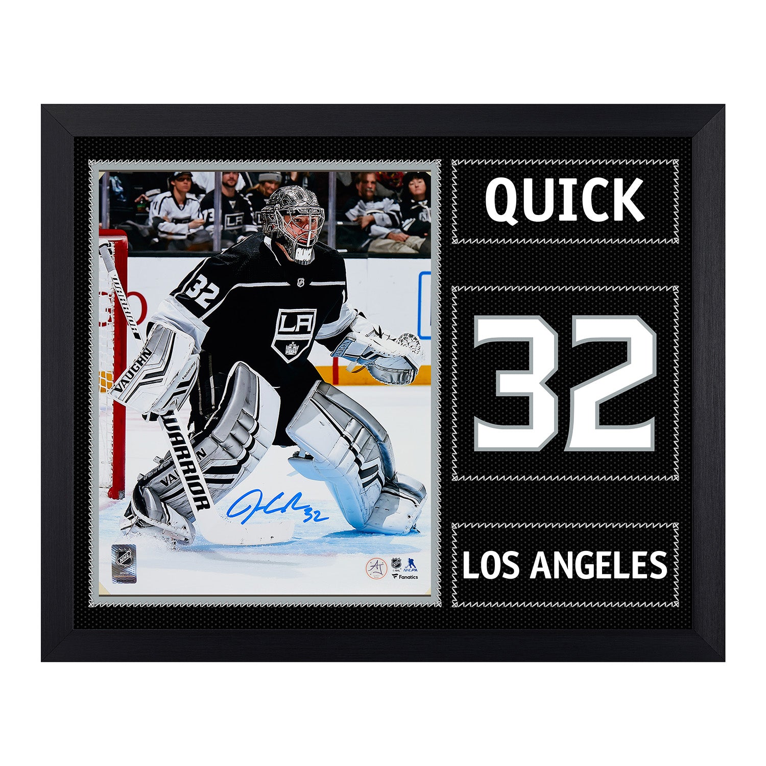Jonathan Quick Signed Los Angeles Kings Uniform Graphic 19x23 Frame