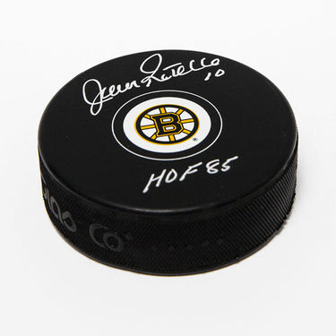 Jean Ratelle Boston Bruins Signed Hockey Puck with HOF Note