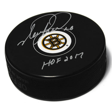 Mark Recchi Boston Bruins Signed Hockey Puck with HOF Note