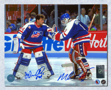 Mike Richter & Vanbiesbrouck USA Hockey Dual Signed Goalie 8x10 Photo