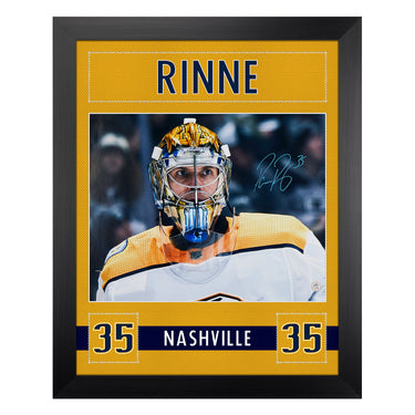 Pekka Rinne Autographed Nashville Predators Uniform Graphic 26x32 Frame