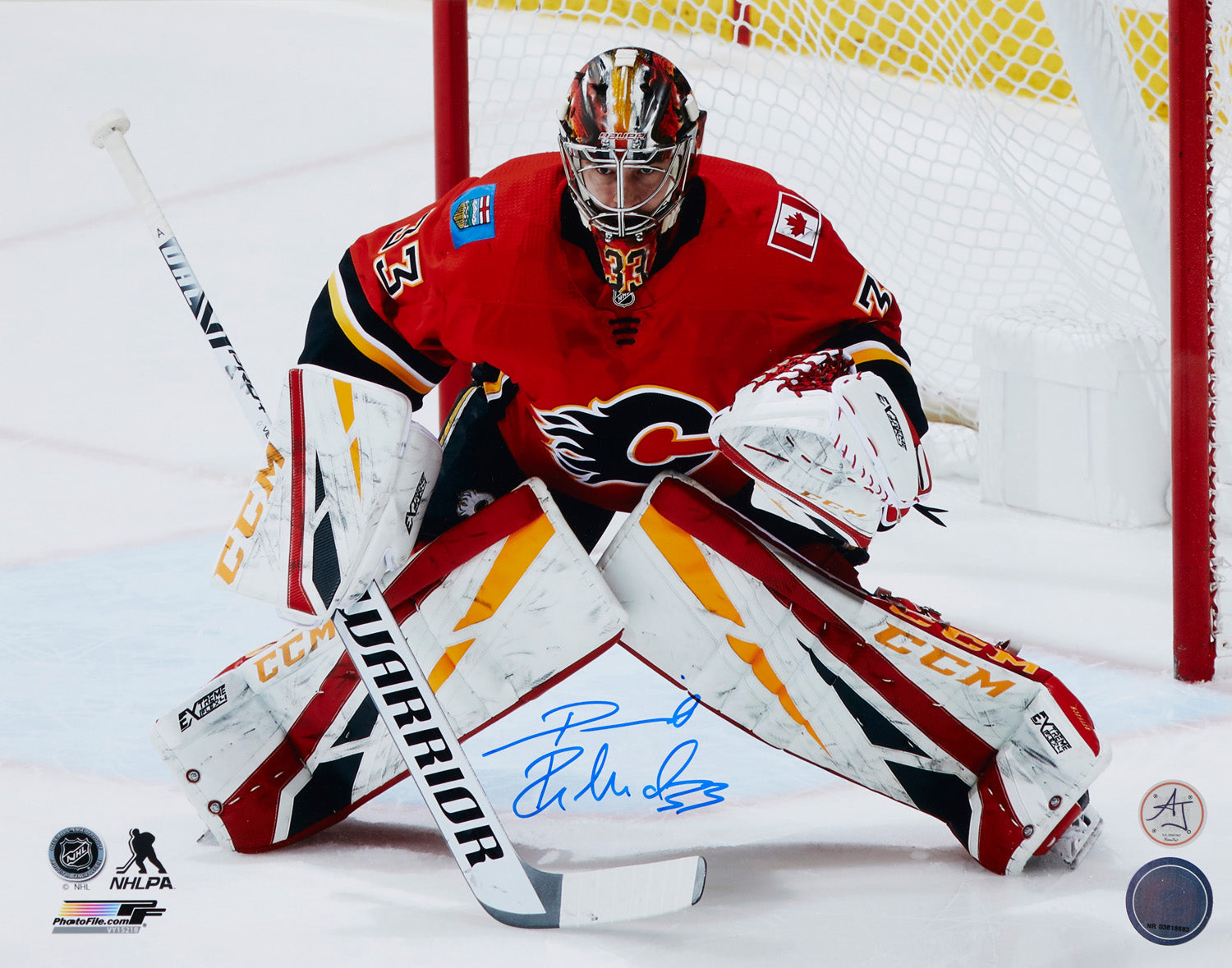 David Rittich Signed Flames Hockey 11x14 Photo