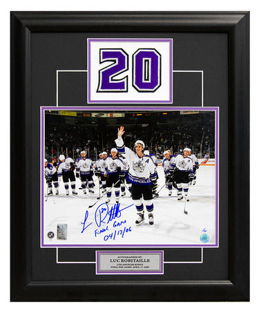 Luc Robitaille LA Kings Signed & Dated Final Game 20x24 Number Frame #/20