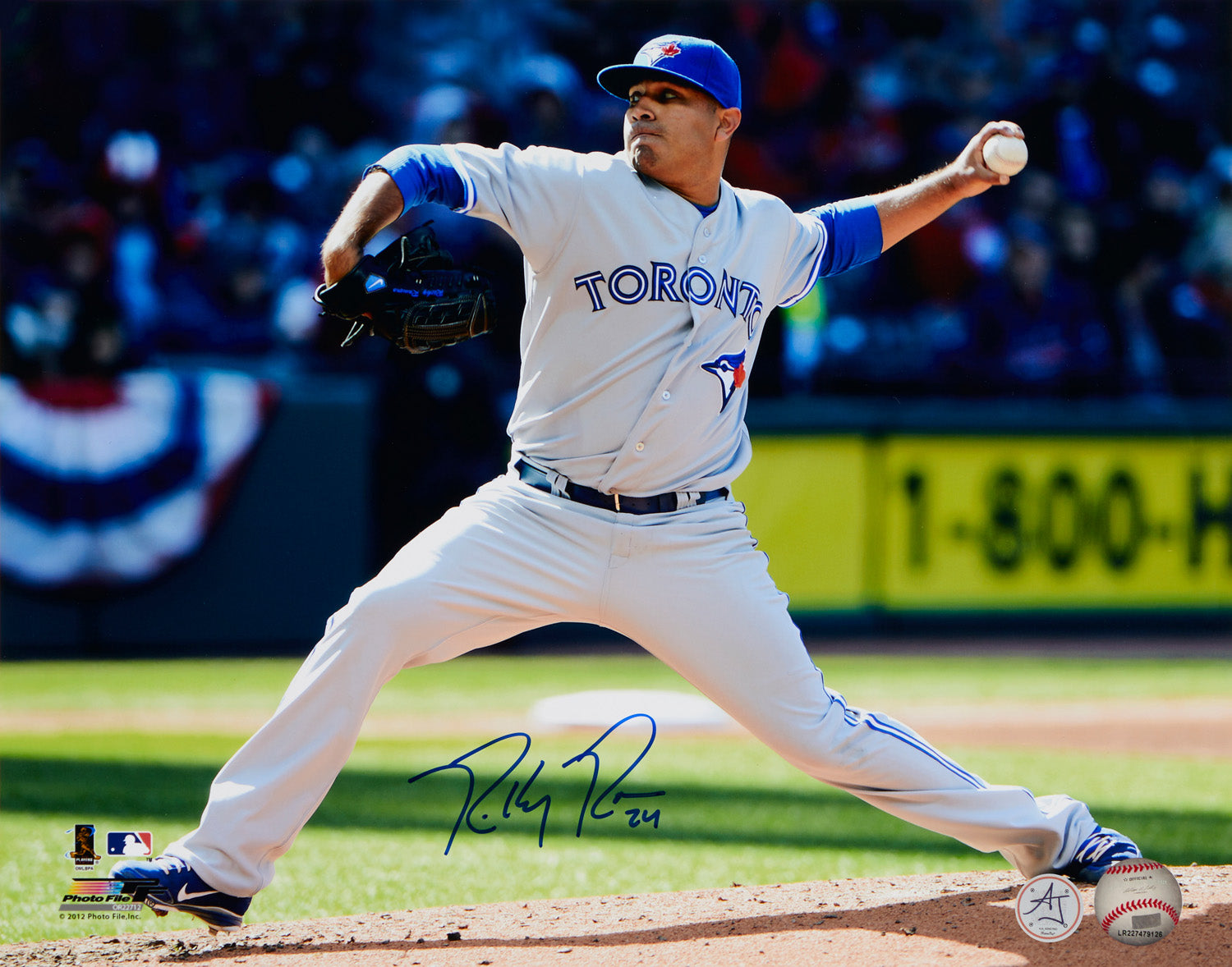 Ricky Romero Signed Toronto Blue Jays Baseball 11x14 Photo
