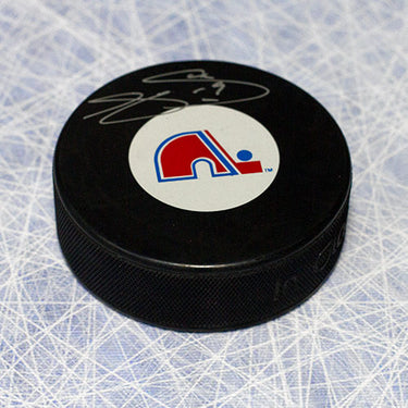 Joe Sakic Quebec Nordiques Signed Heritage Logo Puck