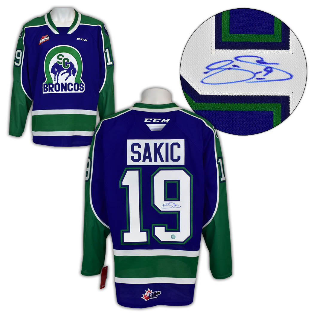 Joe Sakic Swift Current Broncos Autographed CHL Hockey Jersey