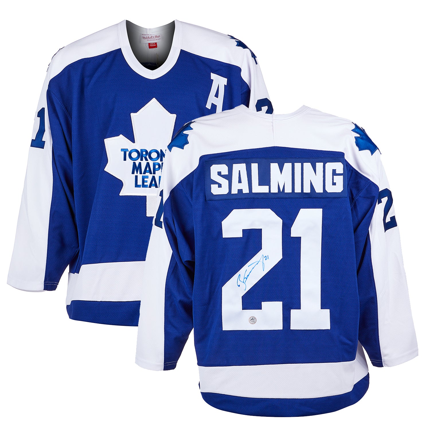 Borje Salming Signed Toronto Maple Leafs Retro Mitchell & Ness Jersey