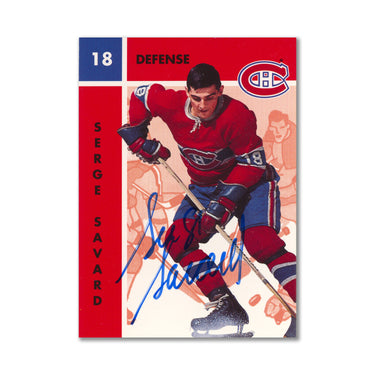 Autographed 1995 Parkhurst Missing Link #74 Serge Savard Hockey Card