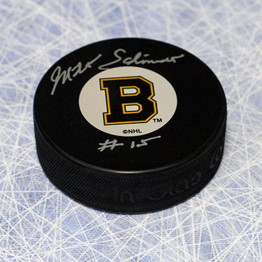 Milt Schmidt Boston Bruins Autographed Original Six Logo Hockey Puck