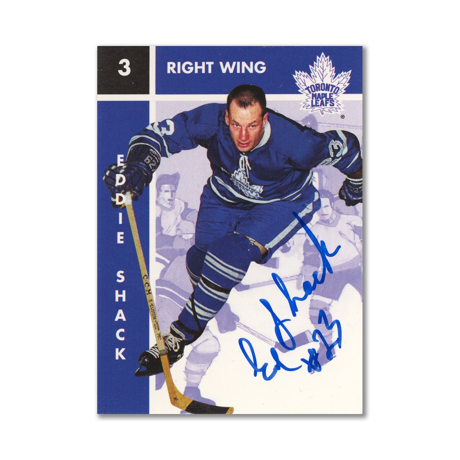 Autographed 1995 Parkhurst Missing Link #113 Eddie Shack Hockey Card