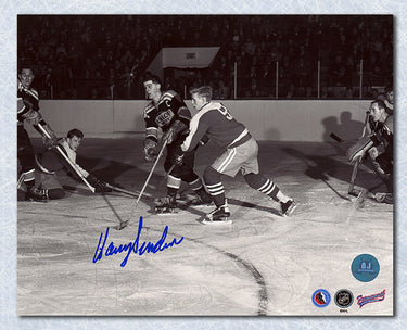 Harry Sinden Team Canada Autographed Whitby Dunlops Game Action 8x10 Photo