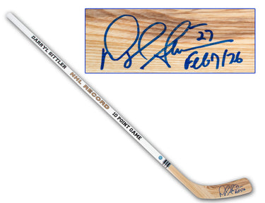 Darryl Sittler Toronto Maple Leafs Signed & Dated 10 Point Game Stick