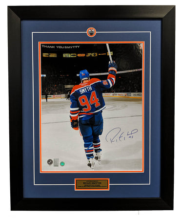 Ryan Smyth Edmonton Oilers Signed Final Game Farewell Salute 26x32 Frame