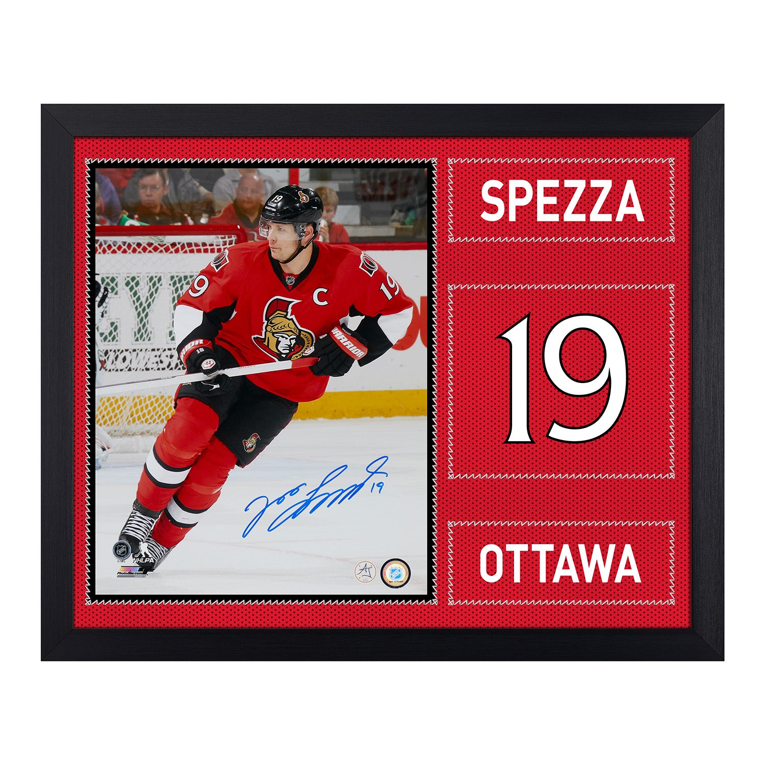 Jason Spezza Signed Ottawa Senators Uniform Graphic 19x23 Frame