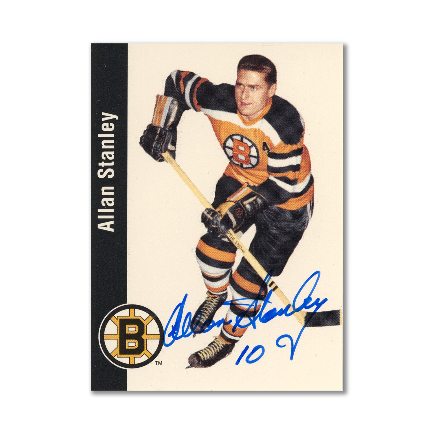 Autographed 1994 Parkhurst Missing Link #20 Allan Stanley Hockey Card