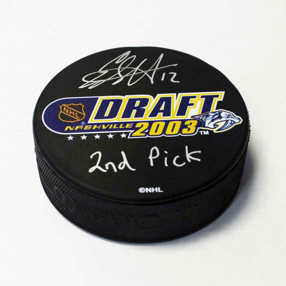 Eric Staal Signed 2003 NHL Entry Draft Puck with 2nd Pick Note