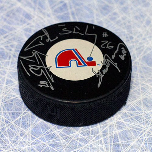 Stastny Brothers Peter Anton & Marian Triple Signed Quebec Nordiques Puck