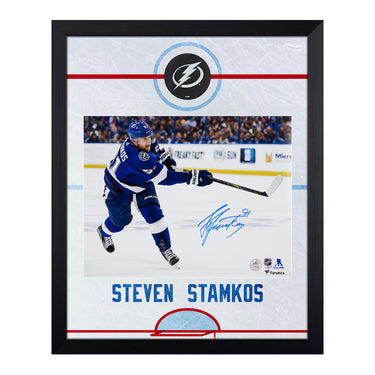 Steven Stamkos Signed Tampa Bay Lightning Graphic Rink 19x23 Frame