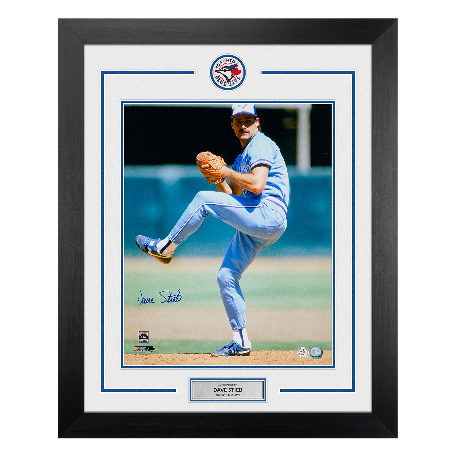Dave Stieb Autographed Toronto Blue Jays Baseball 26x32 Frame