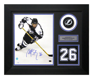 Martin St Louis Tampa Bay Lightning Signed 20x24 Retired Number Frame /26