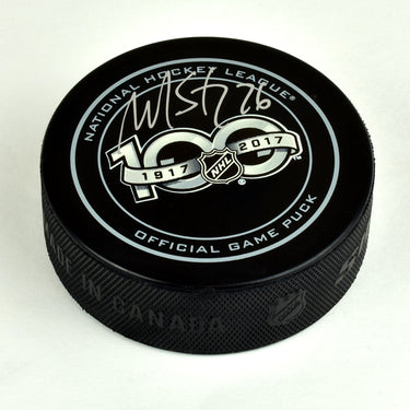 Martin St Louis Signed NHL Centennial Season Game Puck