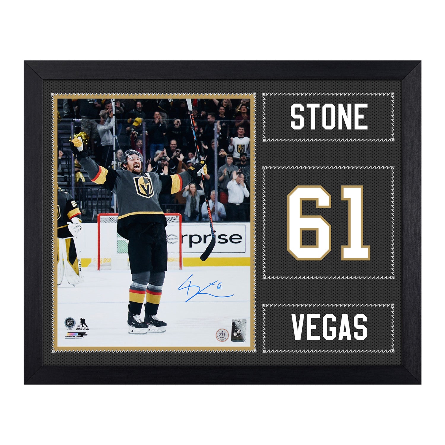 Mark Stone Signed Vegas Golden Knights Uniform Graphic 19x23 Frame