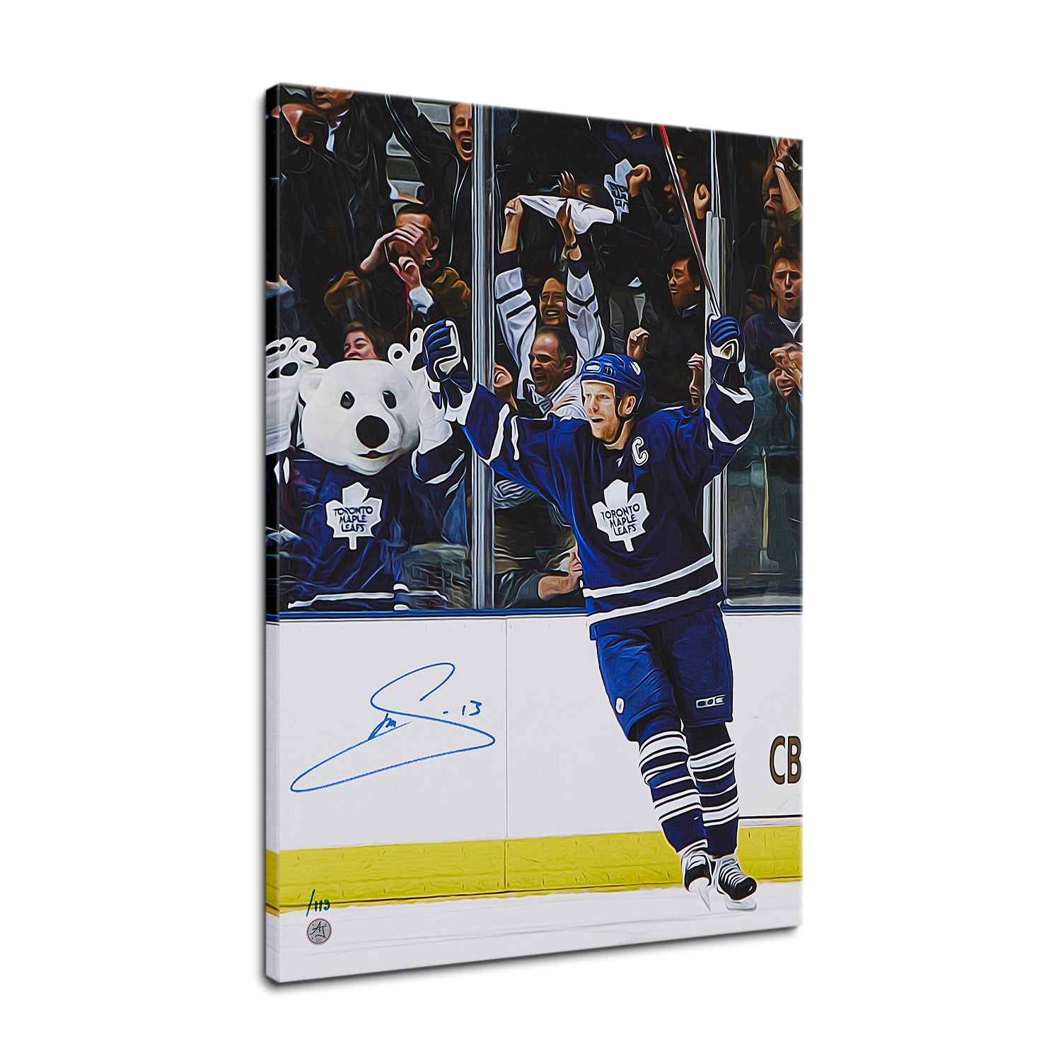 Mats Sundin Signed Toronto Hockey Celebration 18x26 Art Canvas /113