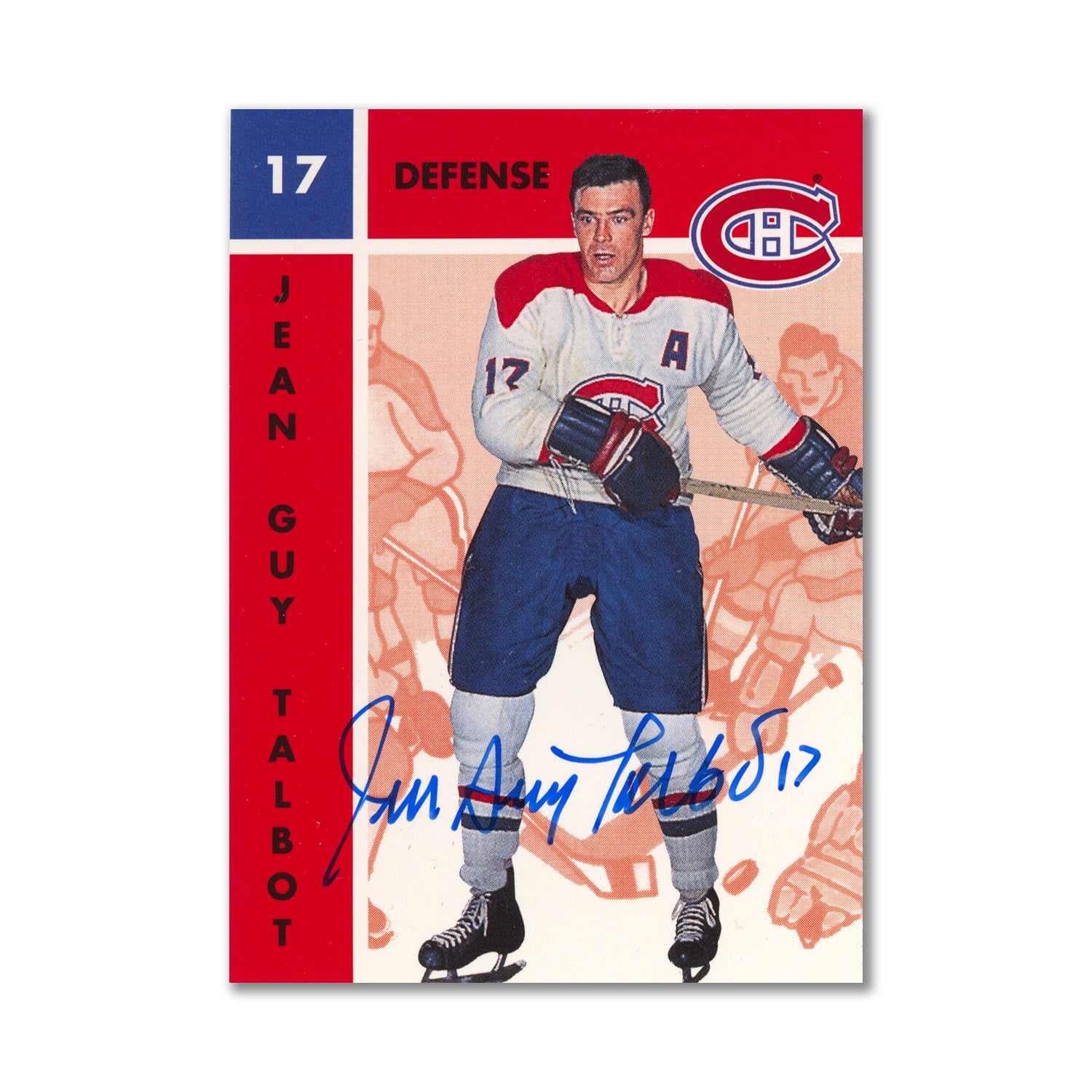 Autographed 1995 Parkhurst Missing Link #68 Jean-Guy Talbot Hockey Card