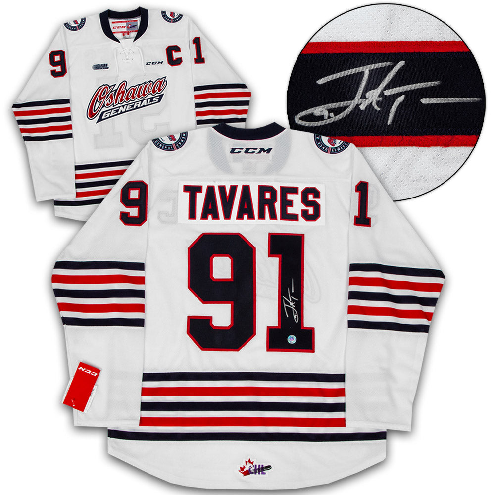 John Tavares Oshawa Generals Signed White CHL Hockey Jersey