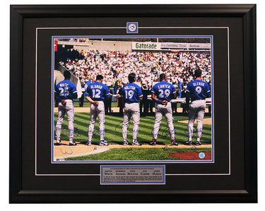 1993 Blue Jays Signed WAMCO White Alomar Molitor Carter Olerud 26x32 Frame