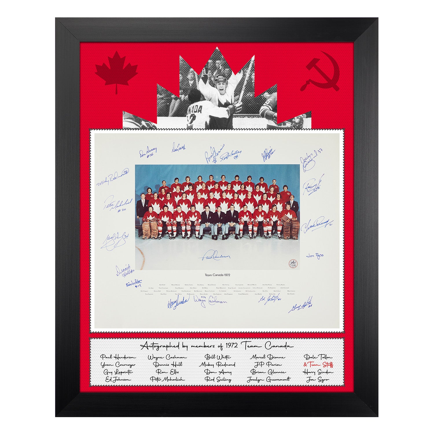 Team Canada 1972 Summit Series 19 Signature Graphic 26x32 Frame