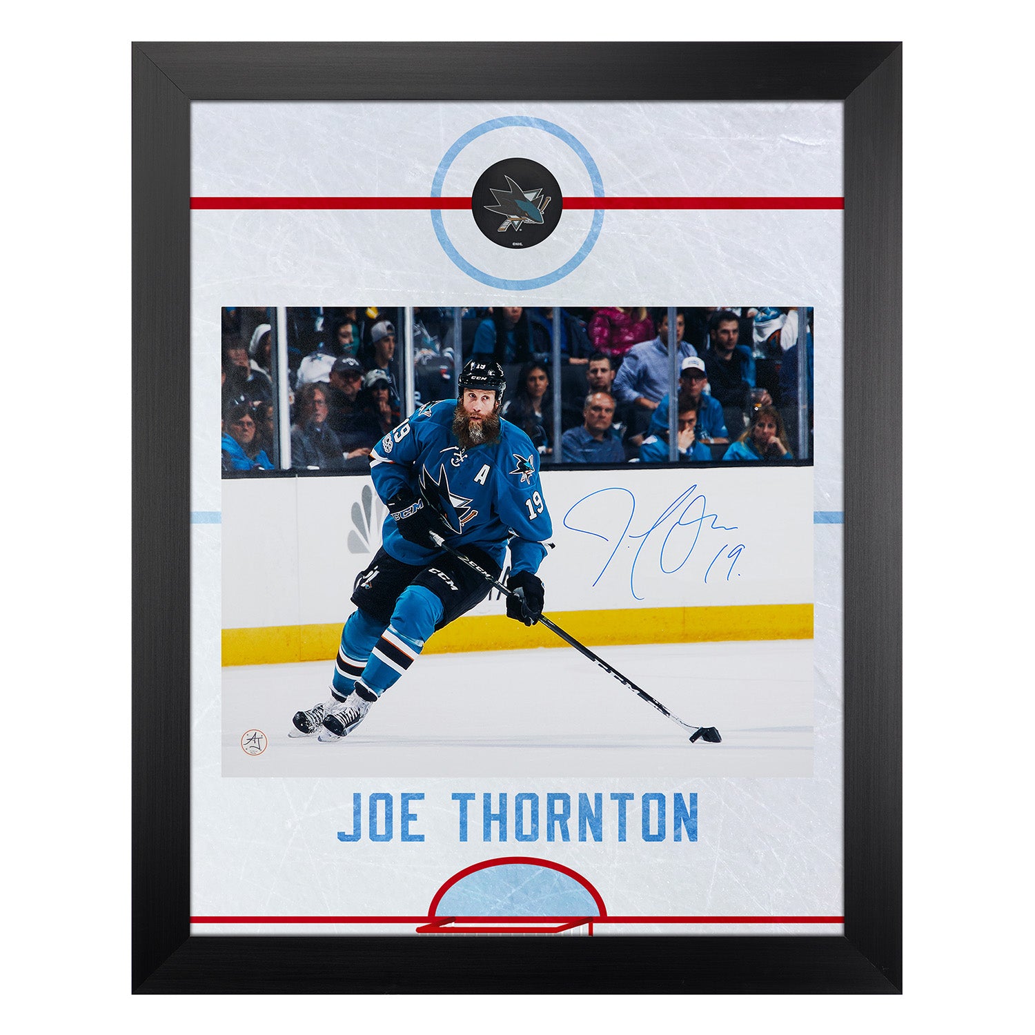 Joe Thornton Autographed San Jose Sharks Graphic Rink 26x32 Frame