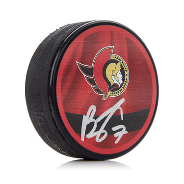 Brady Tkachuk Ottawa Senators Autographed Reverse Retro Puck