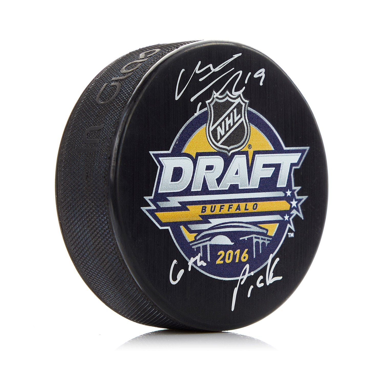 Matthew Tkachuk Signed 2016 NHL Entry Draft Puck with 6th Pick Note