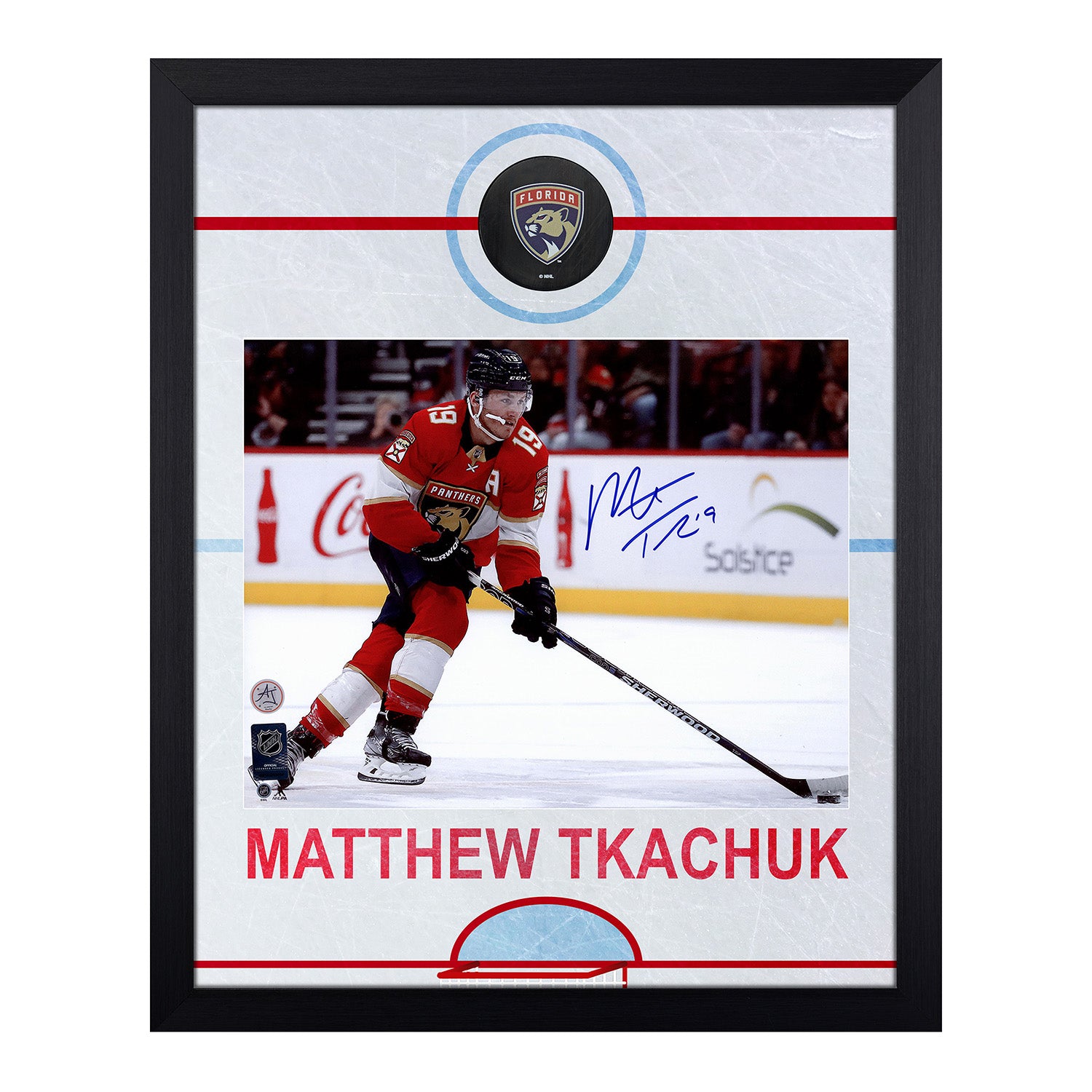 Matthew Tkachuk Signed Florida Panthers Graphic Rink 19x23 Frame