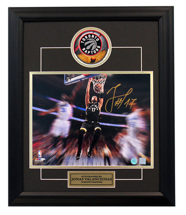 Jonas Valanciunas Toronto Raptors Signed Motion Blast 20x24 Frame