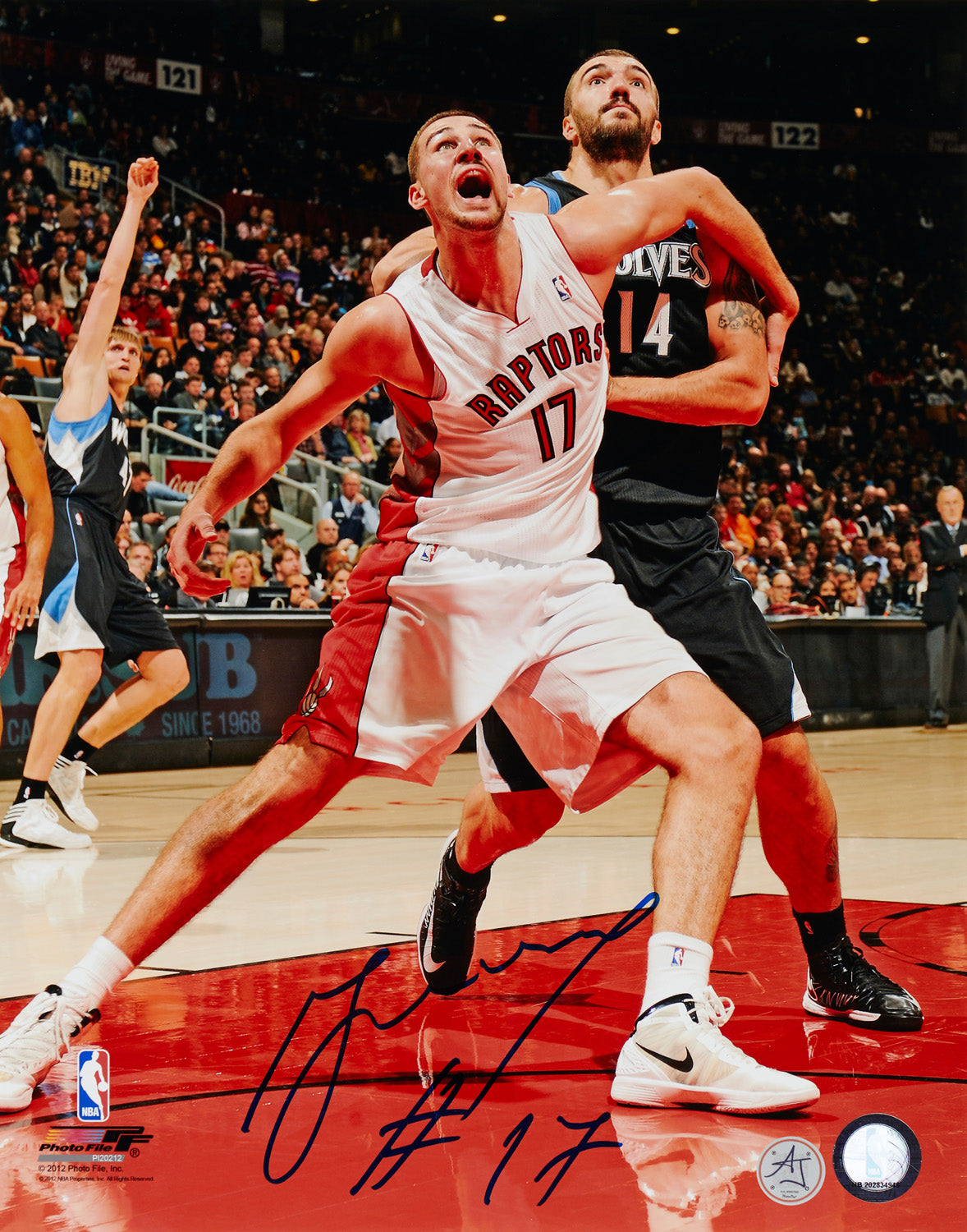 Jonas Valanciunas Signed Toronto Raptors Basketball 11x14 Photo