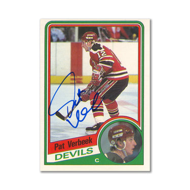 Autographed 1984-85 O-Pee-Chee #121 Pat Verbeek Rookie Card