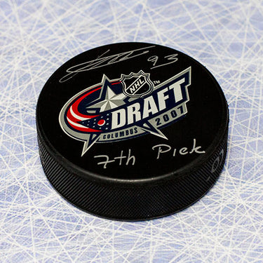 Jakub Voracek Signed 2007 NHL Entry Draft Puck with 7th Pick Note