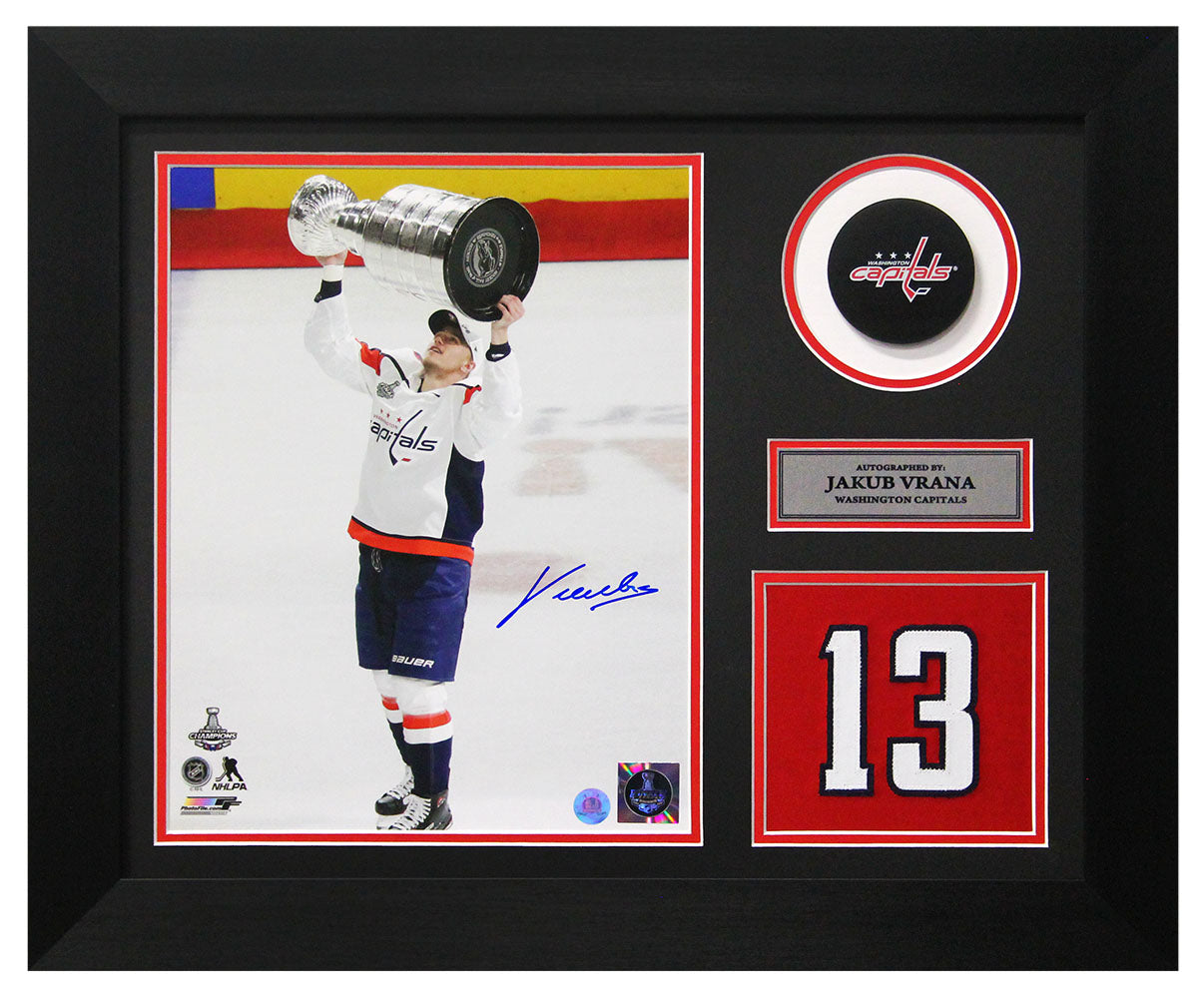 Jakub Vrana Washington Capitals Signed Stanley Cup 20x24 Number Frame