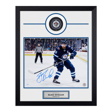 Blake Wheeler Signed Winnipeg Jets Puck Display 19x23 Frame