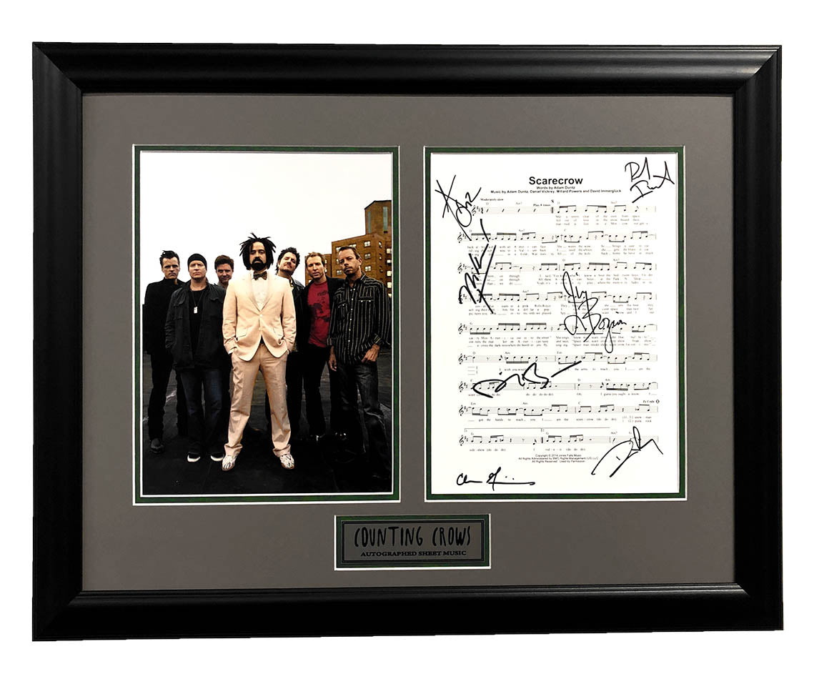 Counting Crows Band Signed Replica Sheet Music 26x20 Frame