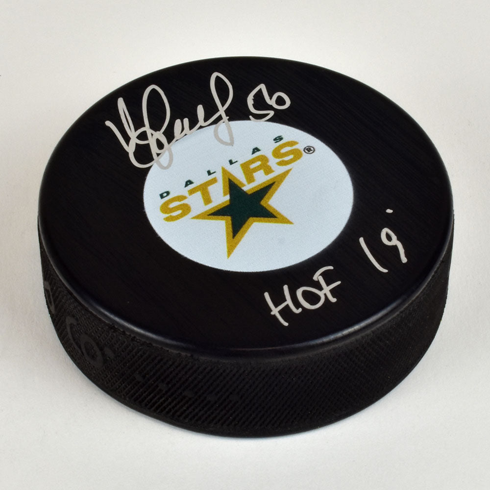 Sergei Zubov Dallas Stars Autographed Hockey Puck with HOF 19